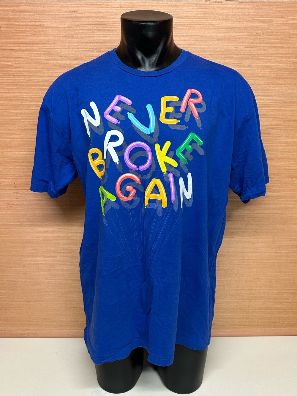 Never Broke Again Blue Short Sleeve T-Shirt Adult Size XXL